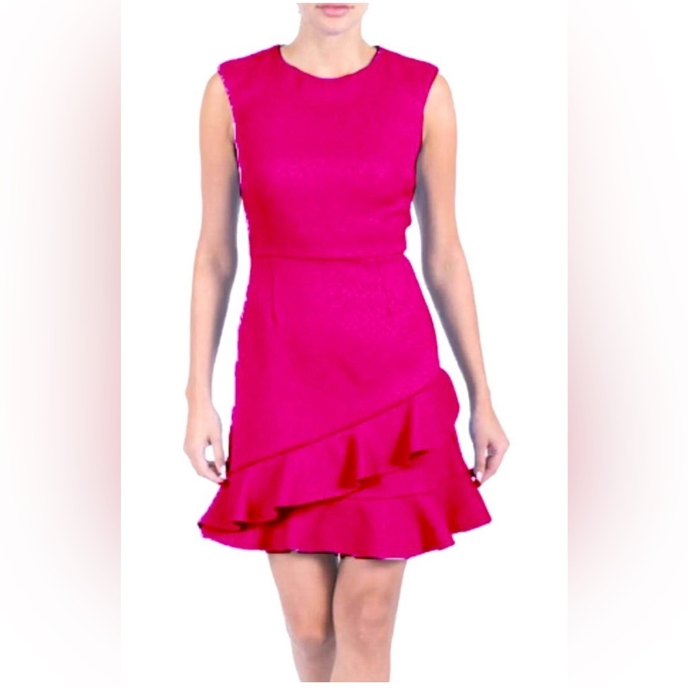 Julia Jordan Pink Asymmetrical Ruffled Short Dress